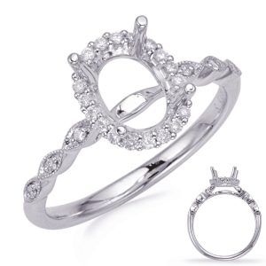 White Gold Halo Engagement Ring White Gold Halo Engagement Ring