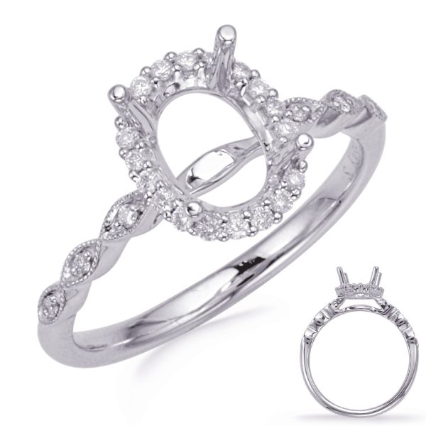 White Gold Halo Engagement Ring