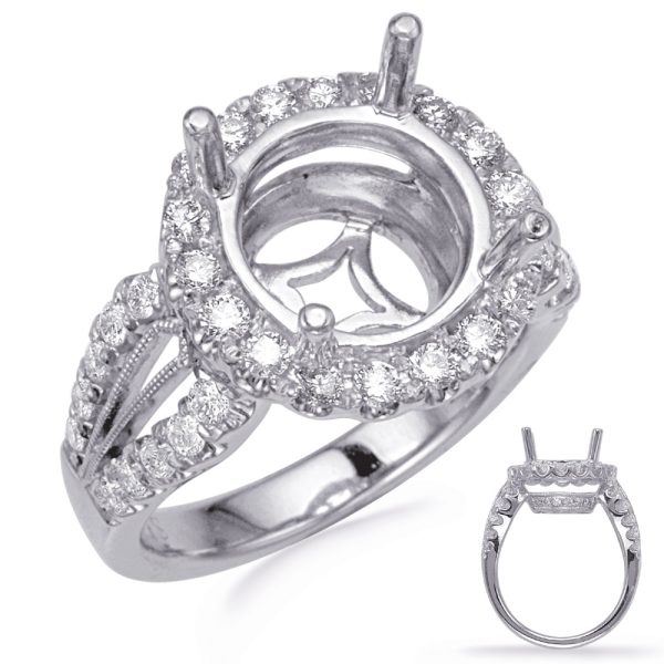White Gold Halo Engagement Ring