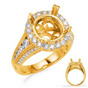Yellow Gold Halo Engagement Ring