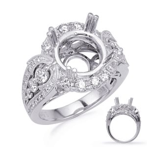 White Gold Halo Engagement Ring