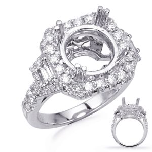 White Gold Halo Engagement Ring