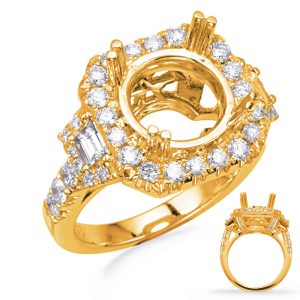 Yellow Gold Halo Engagement Ring