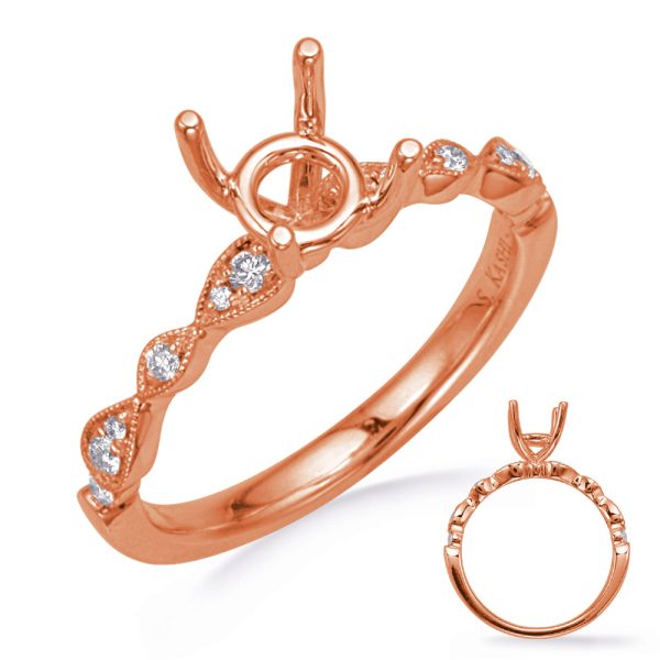 Rose Gold  Diamond Engagement Ring