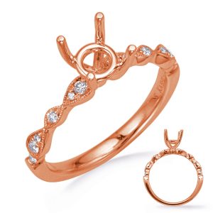 Rose Gold  Diamond Engagement Ring