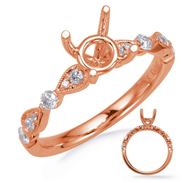 Rose Gold Diamond Engagement  Ring