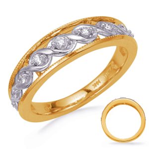 White & Yellow Gold Diamond Wedding Band