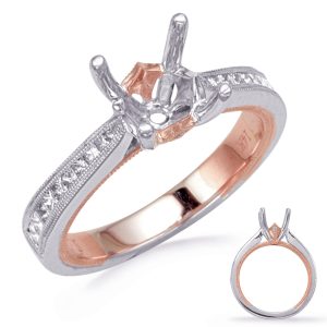 Rose & White Diamomd Engagement Ring