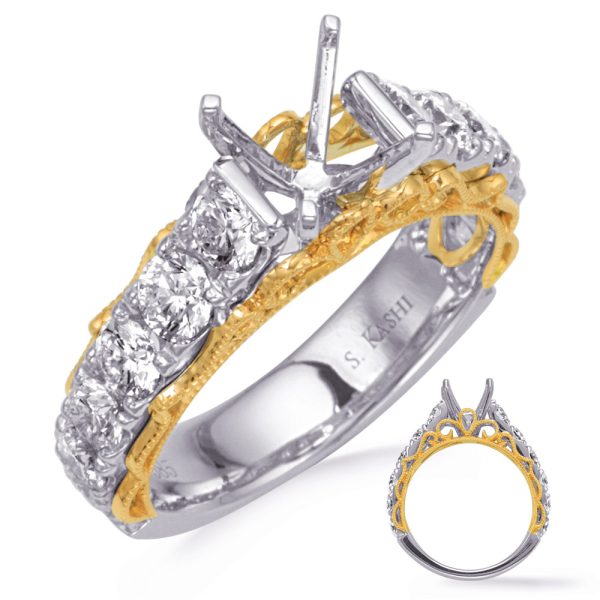 Yellow & White Gold Engagement Ring