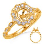 Yellow Gold Halo Engagement Ring