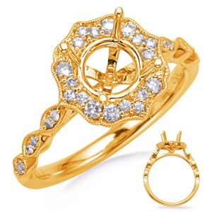 Yellow Gold Halo Engagement Ring
