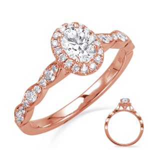 Rose Gold Oval Halo Engagement Ring Rose Gold Oval Halo Engagement Ring