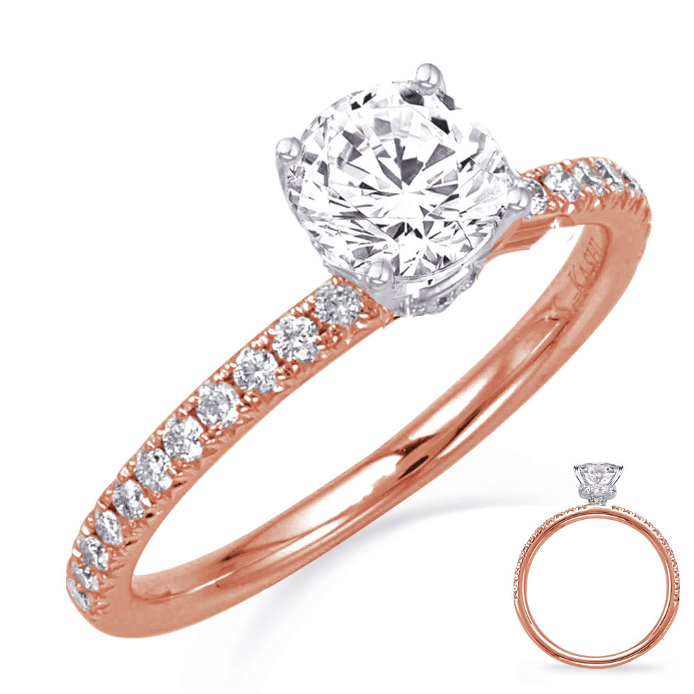 Rose and White Gold Engagement Ring