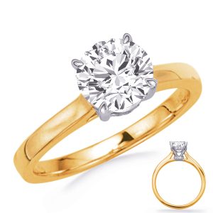 Yellow and White Gold Engagement Ring