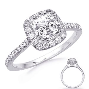 White Gold Halo Engagement Ring White Gold Halo Engagement Ring