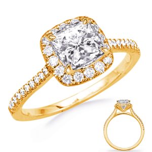 Yellow Gold Halo Engagement Ring