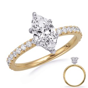 Yellow & Whte Gold Engagement Ring