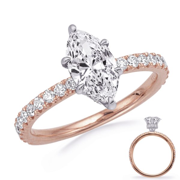 Rose & White Gold Engagement Ring
