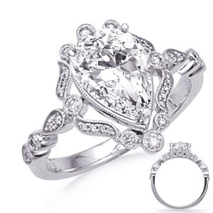 White Gold Halo Engagement Ring White Gold Halo Engagement Ring