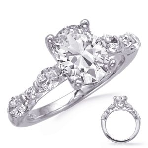 White Gold Oval Engagement Ring