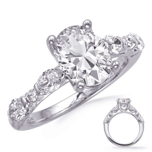 White Gold Oval Engagement Ring