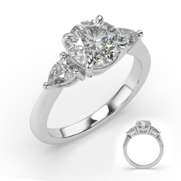 White Gold Pear Shape Engagement Ring