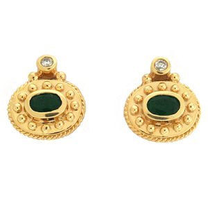 Emerald./ Diamond Earring