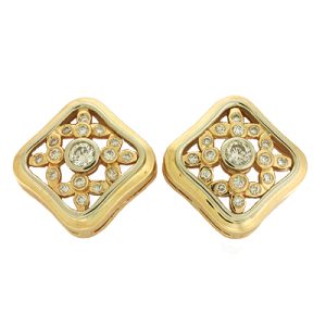 Two Tone Diamond Earrings