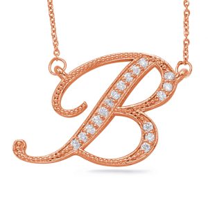 Rose Gold Diamond Intial B Pendant Rose Gold Diamond Intial B Pendant