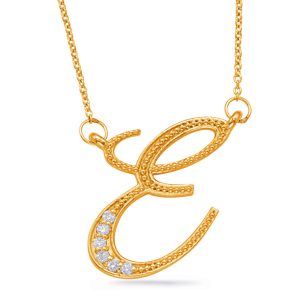 Diamond Intial E Pendant 16mm Diamond Intial E Pendant 16mm