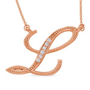 Rose Gold Diamond Initial L Pendant Rose Gold Diamond Initial L Pendant