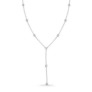 White Gold Diamond By the Yard Necklace