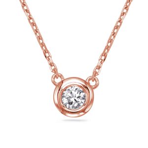 Rose Gold Diamond Necklace Bezel Set