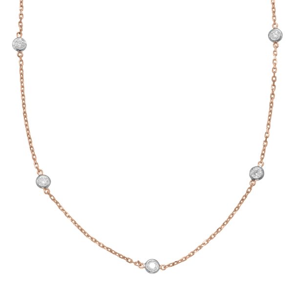 Rose Gold Diamond By The Yard Necklace