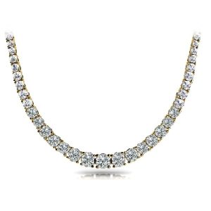 Yellow Gold Four Prong Diamond Necklace Yellow Gold Four Prong Diamond Necklace