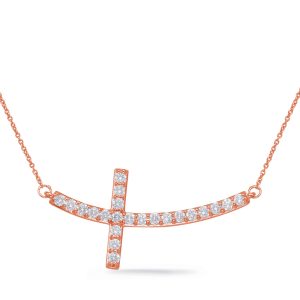 Rose Gold Diamond Cross Necklace Rose Gold Diamond Cross Necklace