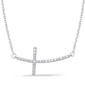 White Gold Cross Necklace