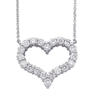 White Gold Diamond Heart Necklace