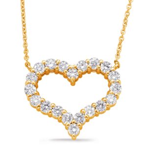 Yellow Gold Diamond Heart Necklace