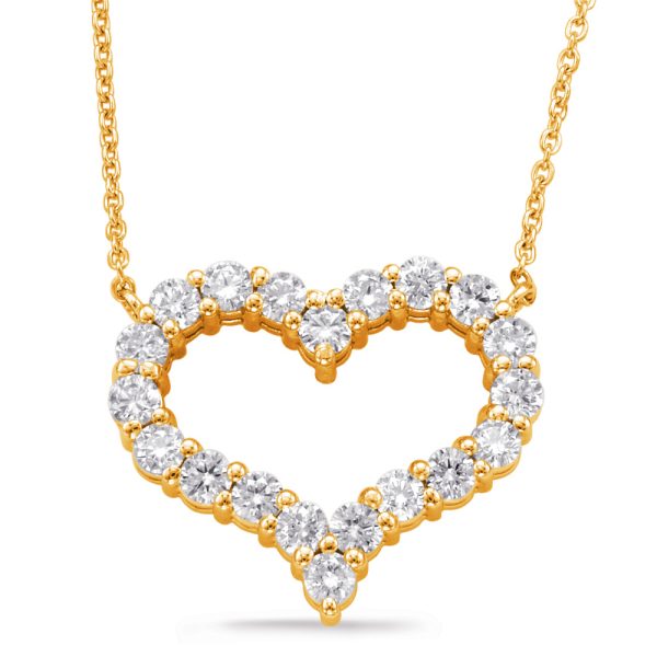 Yellow Gold Diamond Heart Necklace