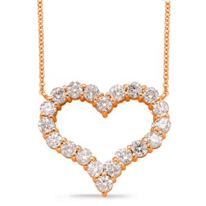 Rose Gold Diamond Heart Necklace