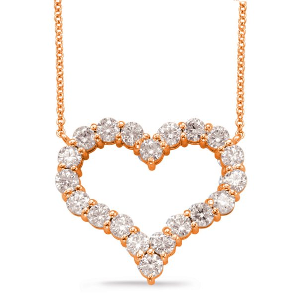 Rose Gold Diamond Heart Necklace