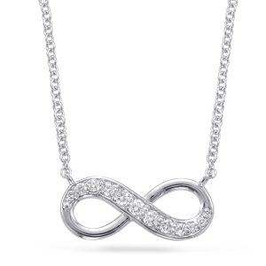 White Gold Infinity Sign Necklace White Gold Infinity Sign Necklace