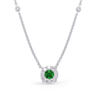 White Gold Emerald & Diamond Necklace White Gold Emerald & Diamond Necklace