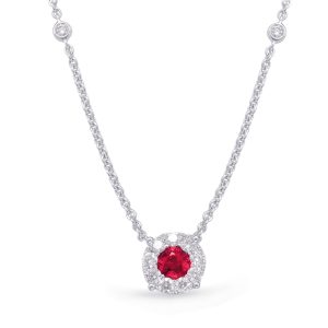 White Gold Ruby & Diamond Necklace White Gold Ruby & Diamond Necklace