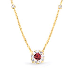 Yellow Gold Ruby & Diamond Necklace Yellow Gold Ruby & Diamond Necklace
