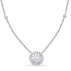 White Gold Diamond Necklace White Gold Diamond Necklace