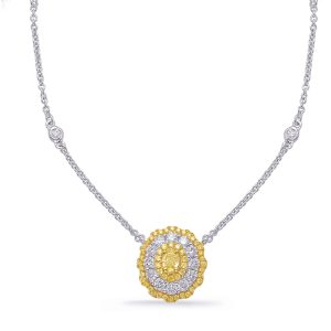 Yellow & White Gold Yellow Dia Necklace Yellow & White Gold Yellow Dia Necklace