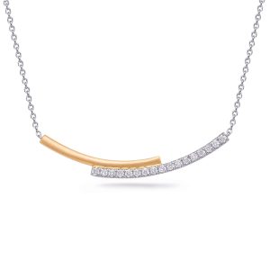 White & Yellow Gold Diamond Necklace White & Yellow Gold Diamond Necklace