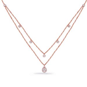 Rose Gold Diamond Necklace Rose Gold Diamond Necklace